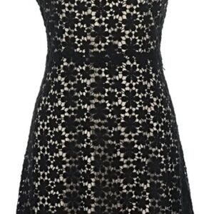 Elie Tahari Black Floral Lace Midi Dress